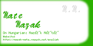 mate mazak business card